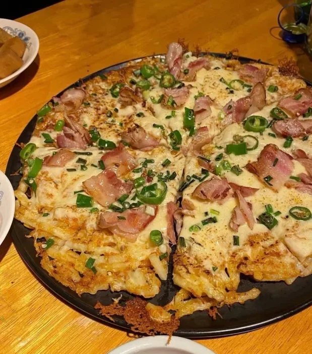 ベーコンとチーズのじゃがいもチヂミ