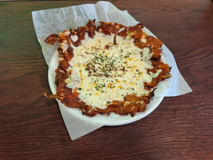 チーズたっぷりのキムチチヂミ