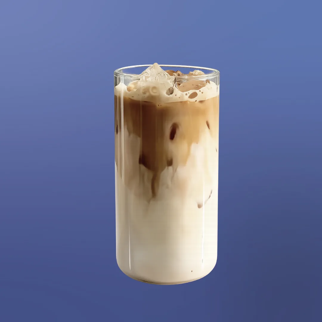 カフェ385 — ミルクとコーヒーが重なるラテ