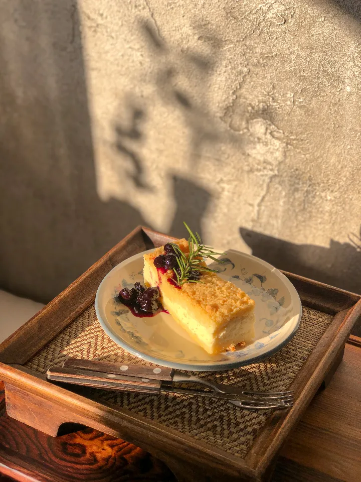 クランブルレモンチーズケーキ