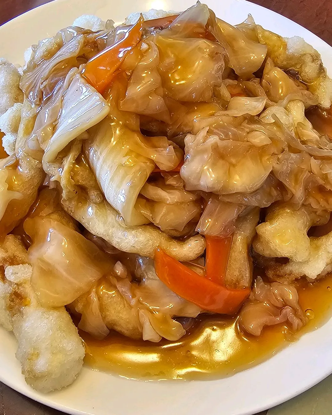 野菜入りの甘酢あんとタンスユク
