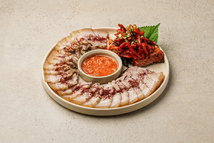 韓国産豚バラ肉のポッサム（中）