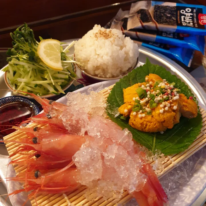 甘エビとウニのセット