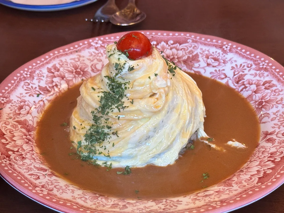 渦巻き卵のオムライス