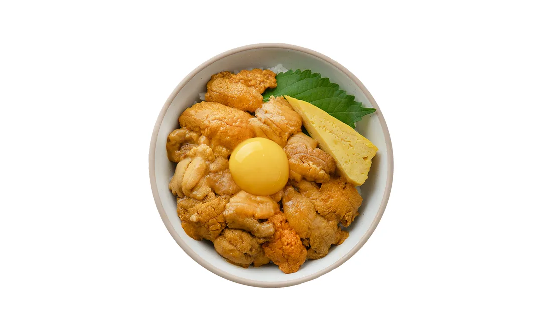 高級オボクスサン — ウニと卵黄をのせた丼