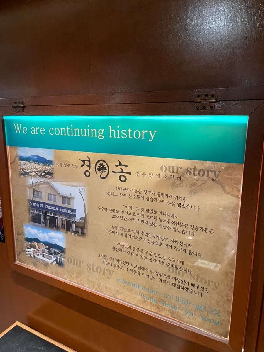 店の歴史を紹介する店内の案内板