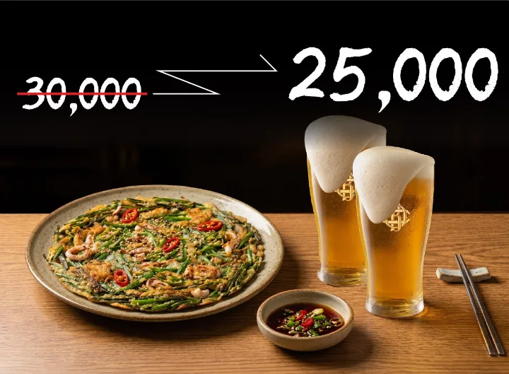 ニラチヂミ＋OBC生ビール2杯