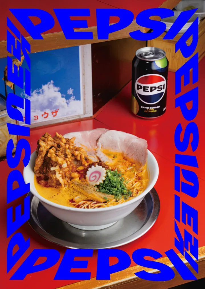 担々麺・唐揚げ・チャーシューのペプシセット