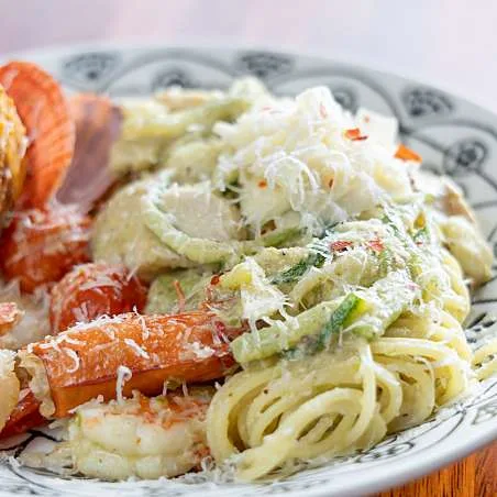 海老と青陽唐辛子ペーストのパスタ