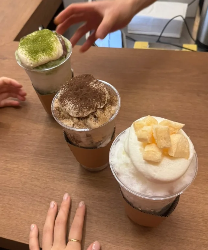 KORIYA 望遠店 — 抹茶・ティラミス・メレンゲのカップかき氷