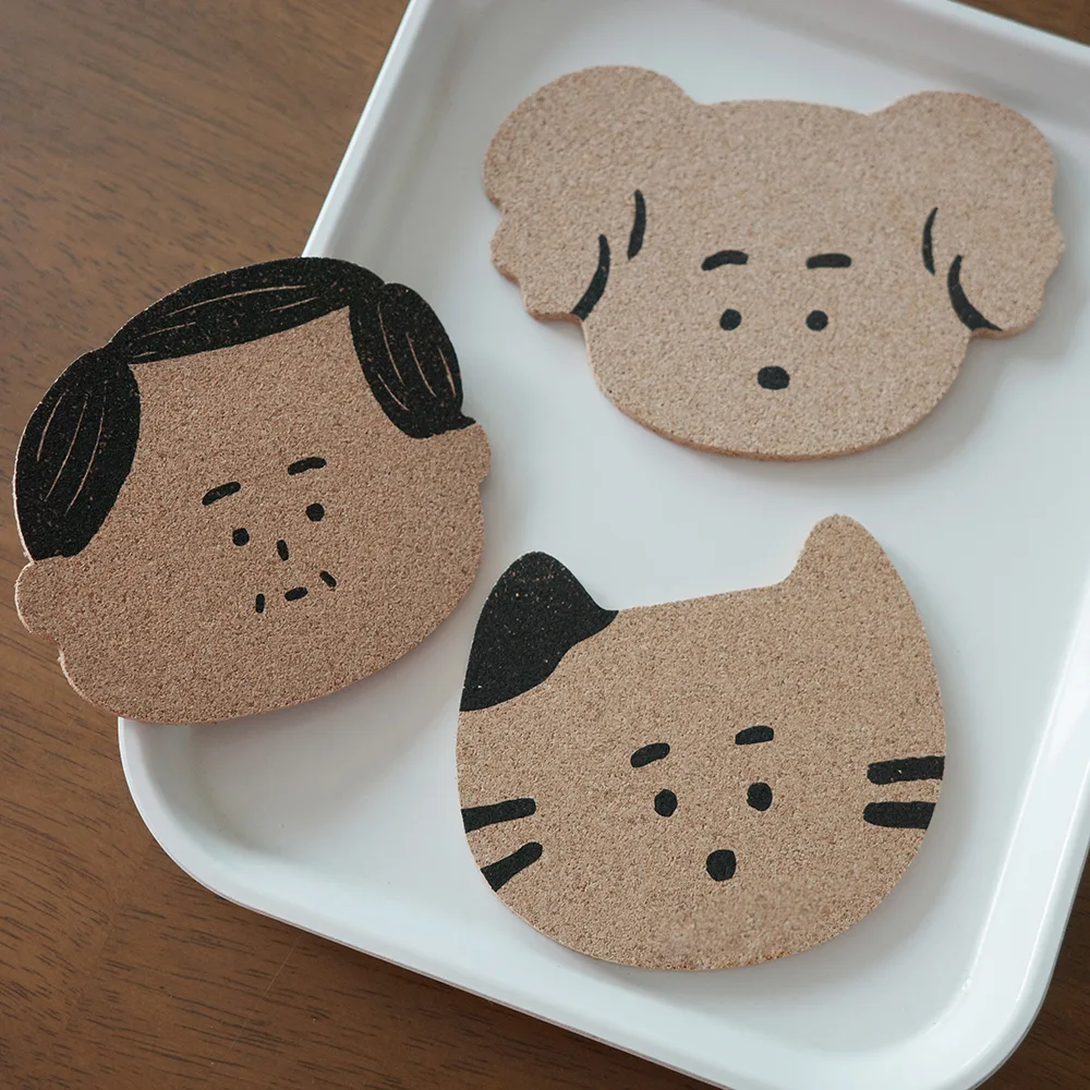 おじさんと犬と猫のコースター
