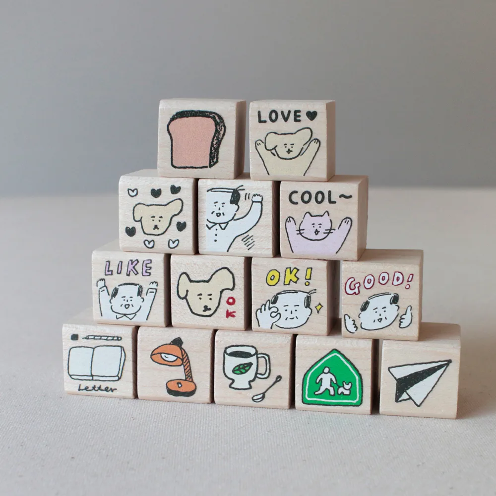 LITTLE TEMPO DESIGN — おじさんや動物の木製スタンプ