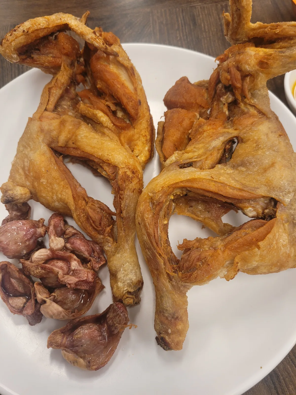 丸鶏の揚げ物と砂肝