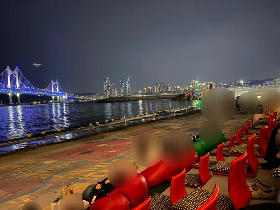広安大橋と対岸のビルの夜景