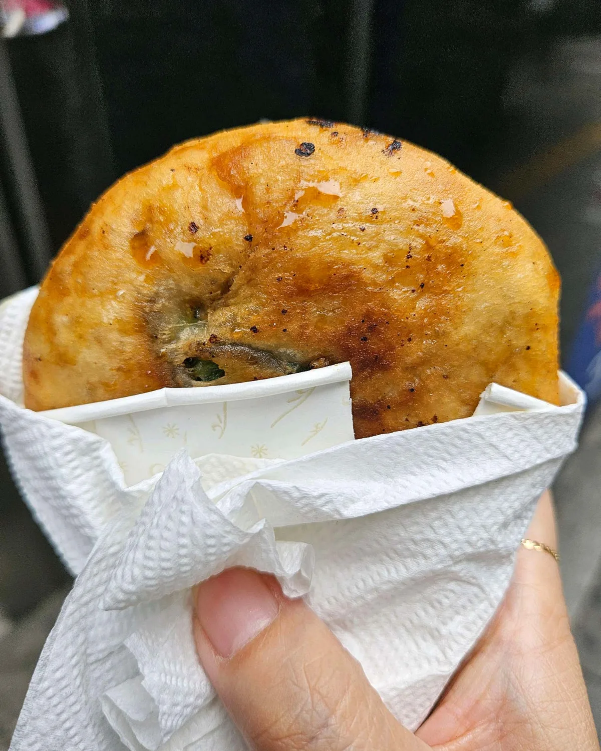 油の照りがあるホットクの焼き面