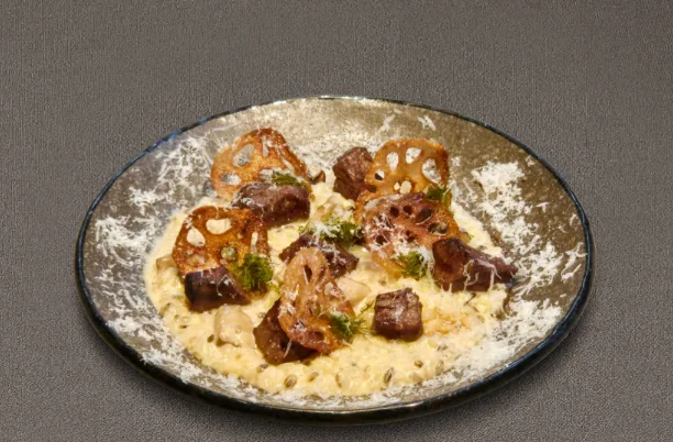 牛肉のクリームリゾット