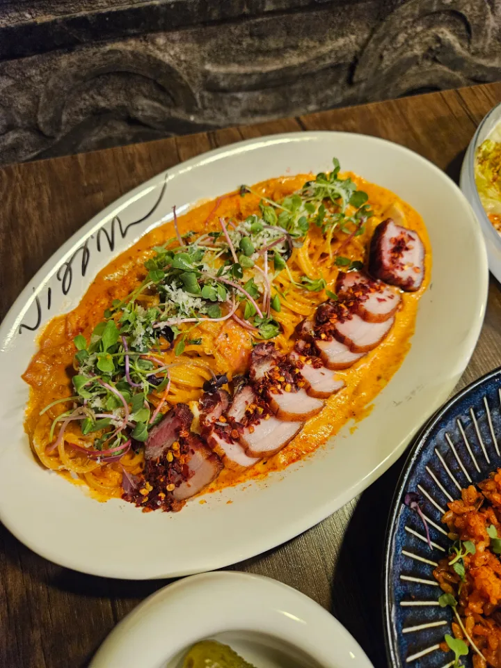 厚切りベーコンのロゼパスタ