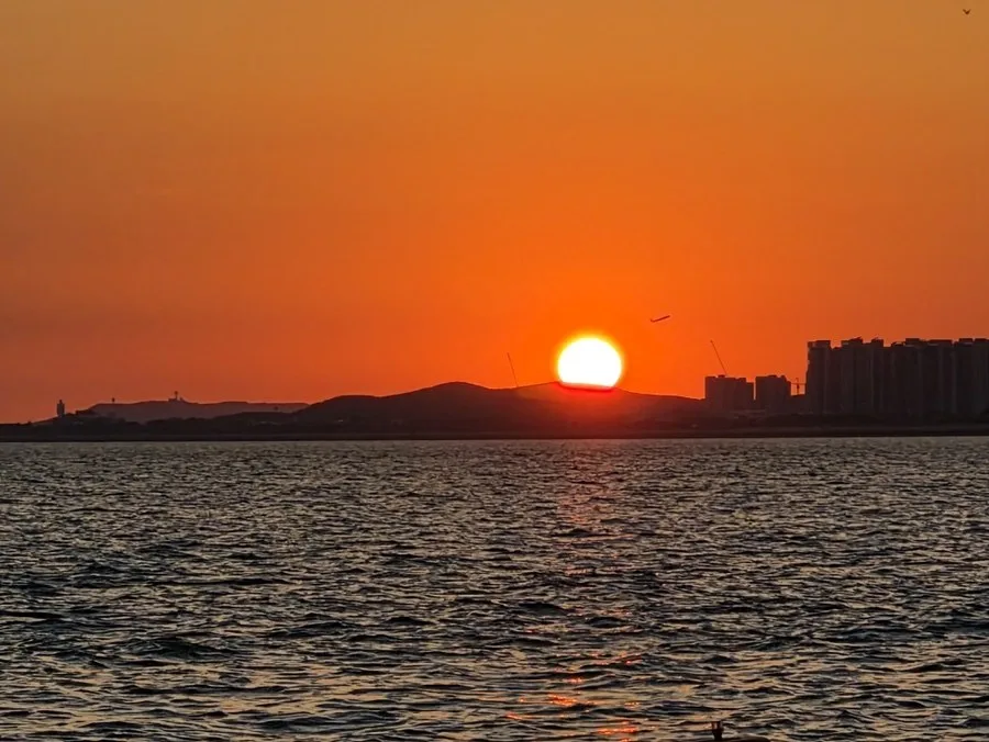月尾島 — 海に沈む夕日